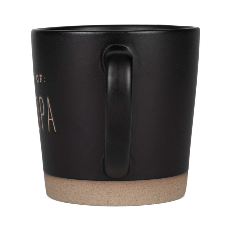 DEMDACO Property of Grandpa Matte Black with Unglazed Base 16 ounce Ceramic Stoneware Coffee Mug Cup - Image 4